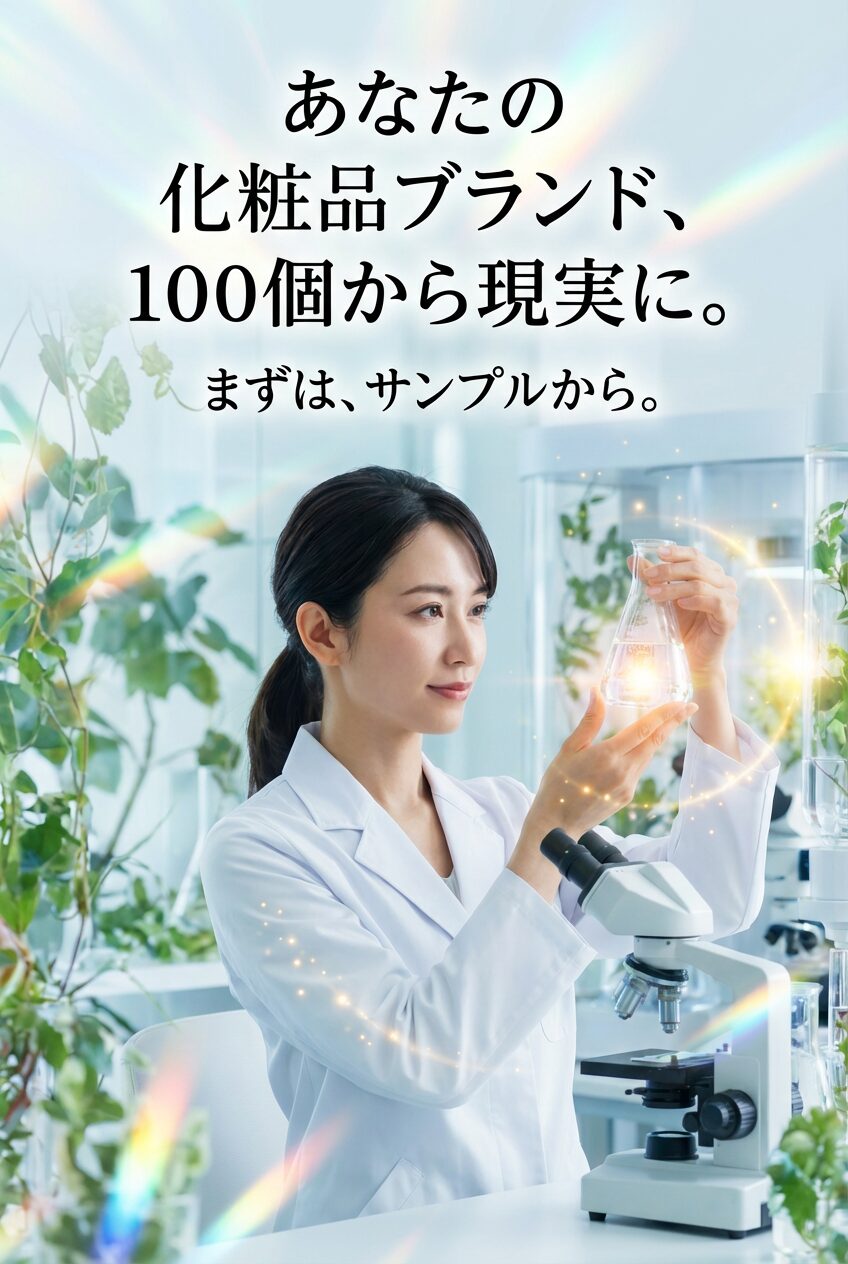 あなたの化粧ブランド、100個から現実に。
まずは、サンプルから。